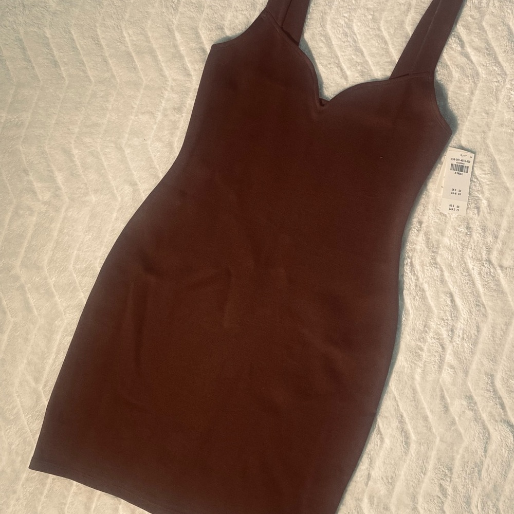 Brown Sweetheart Ponte Mini Dress